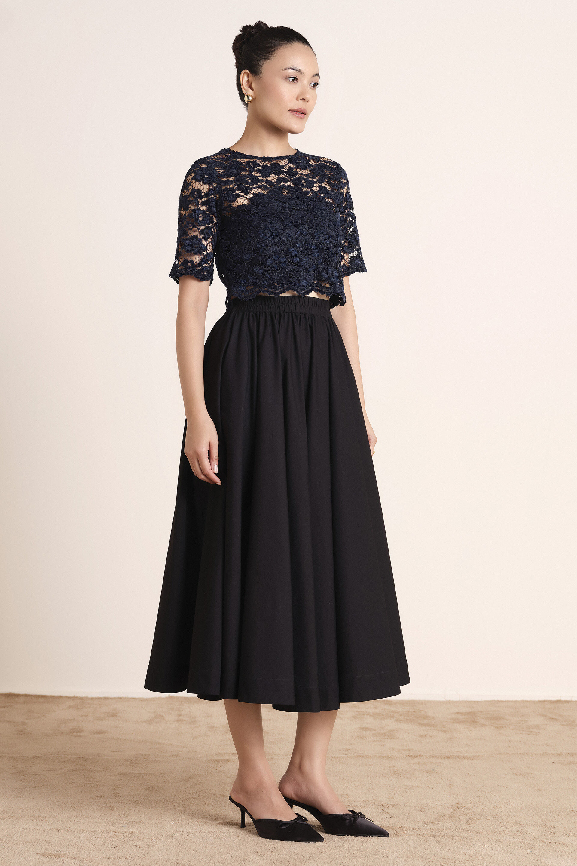 Navy Allure Crop Top, Blue, image 2